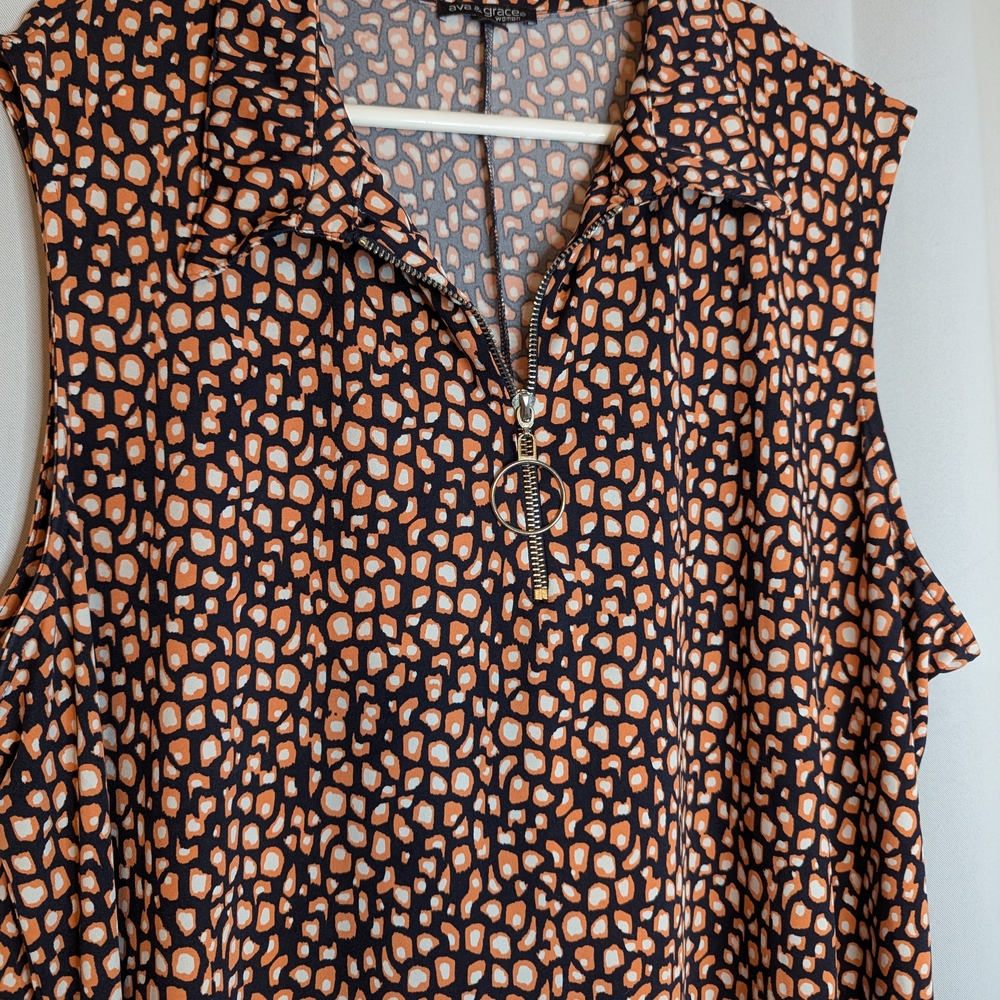 Ava & Grace Black and Tan Sleeveless Dress - Picture 6 of 11